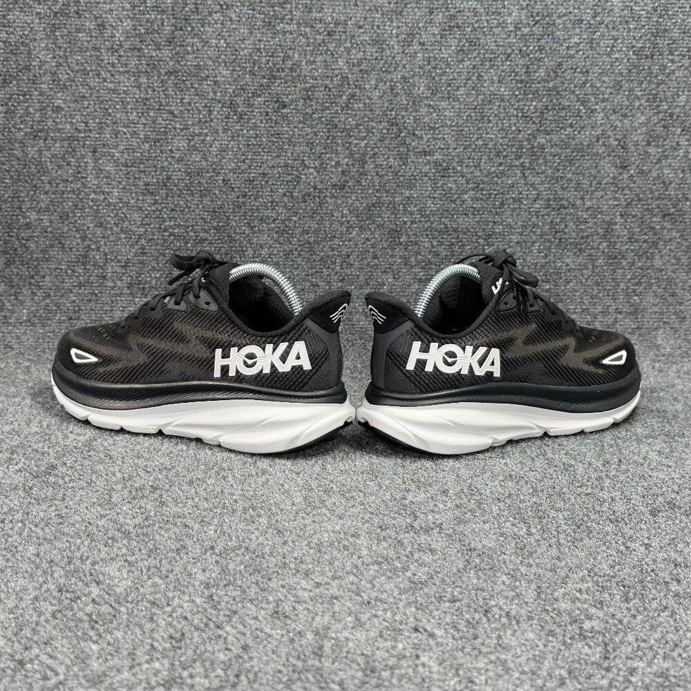 Hoka Clifton 9 Running Shoes Women's Size 8.5 Black White Athletic Run Training - Picture 7 of 13